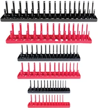 6 Piece Socket Organizer Tray - SAE & Metric Socket Holder - Socket Rail Tray Tool Trays Tool Box