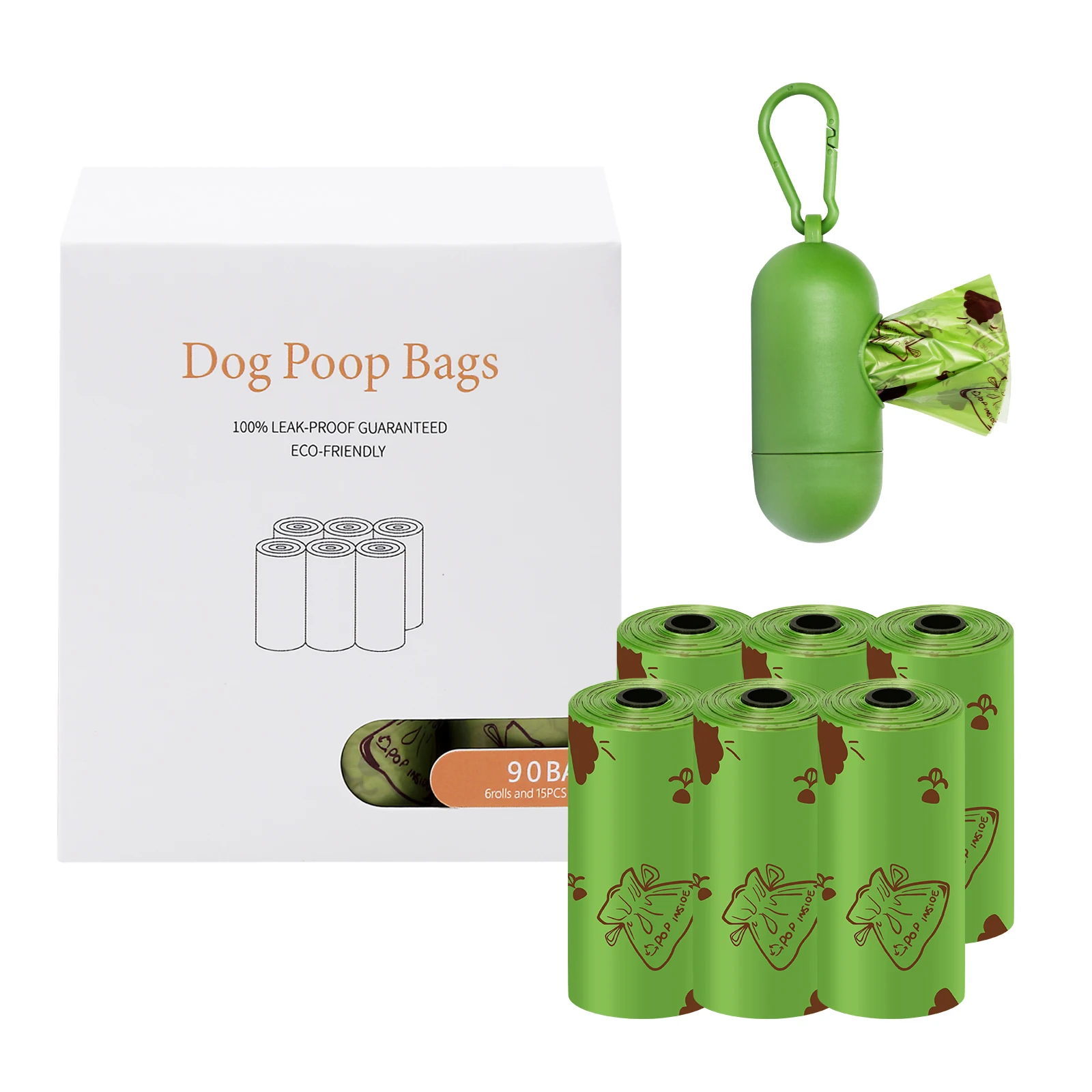 Custom Print Logo Pet Poop Waste Disposal Bag Ecofriendly Cornstarch