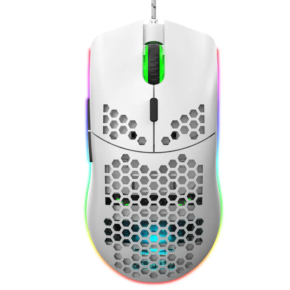 HXSJ Programmable Rgb Backlight Mode Ergonomic J900 Wired Gaming Mouse 6 Keys Hole Design for Desktop Computer Factory