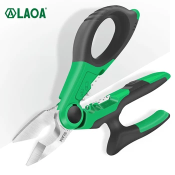 LAOA 7Inch Electrician Scissors 1.5-4mm Wire Stripping Cutting Wire Cutter  Terminal Crimping Tools