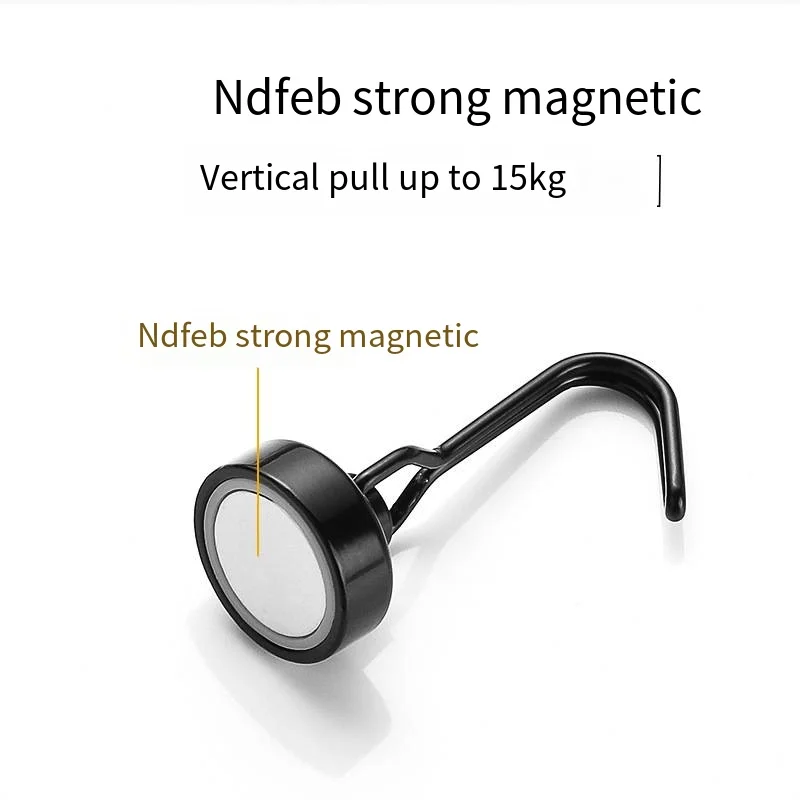 Spot wholesale NdFeb strong magnetic rotation magnetic hook magnetic magnetic kitchen refrigerator security door behind the hook supplier