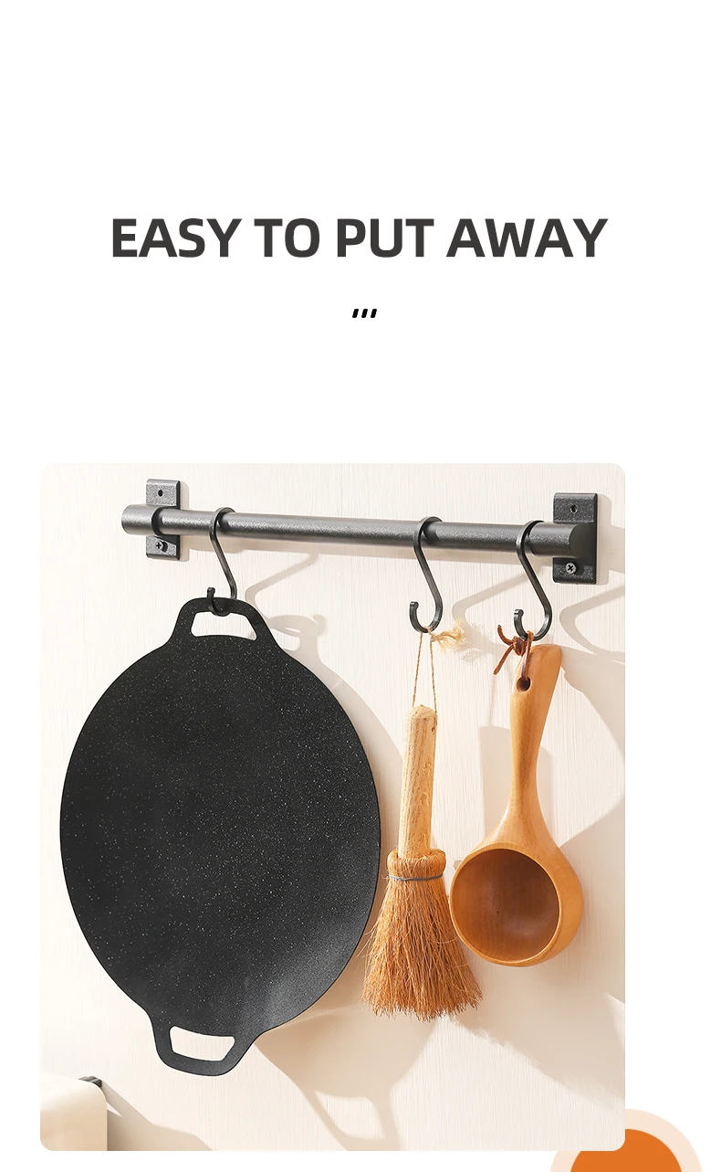 Thickened Maifan Stone BBQ Grill Pan, Non-Stick Steak & Korean BBQ, Works on Induction/Gas Stoves, Indoor/Outdoor