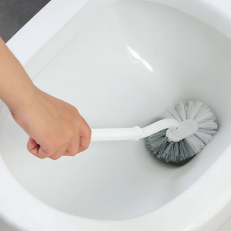 T Curved long handle toilet brush Creative toilet set no dead Angle soft hair cleaning Toilet brush