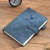 Sky-blue leather cover-deer head-180 sheets 360 pages