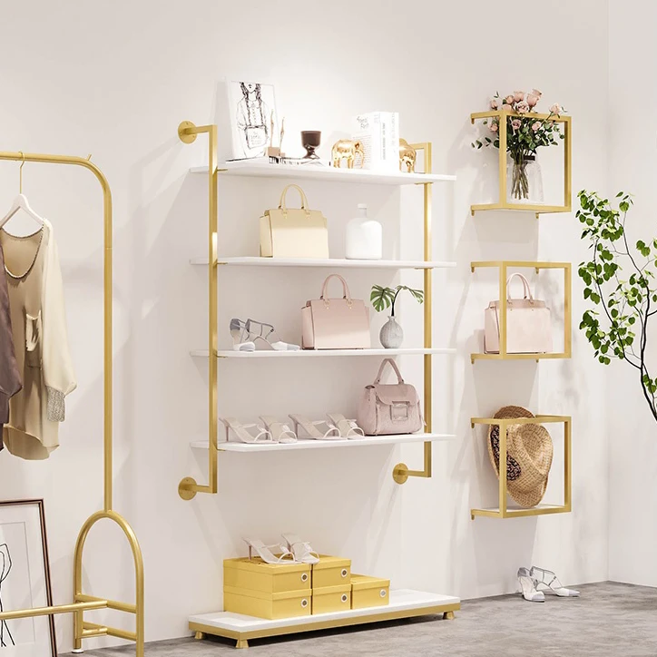 Custom Stainless Steel Handbag Bag Shelf Boutique Commercial Ladies