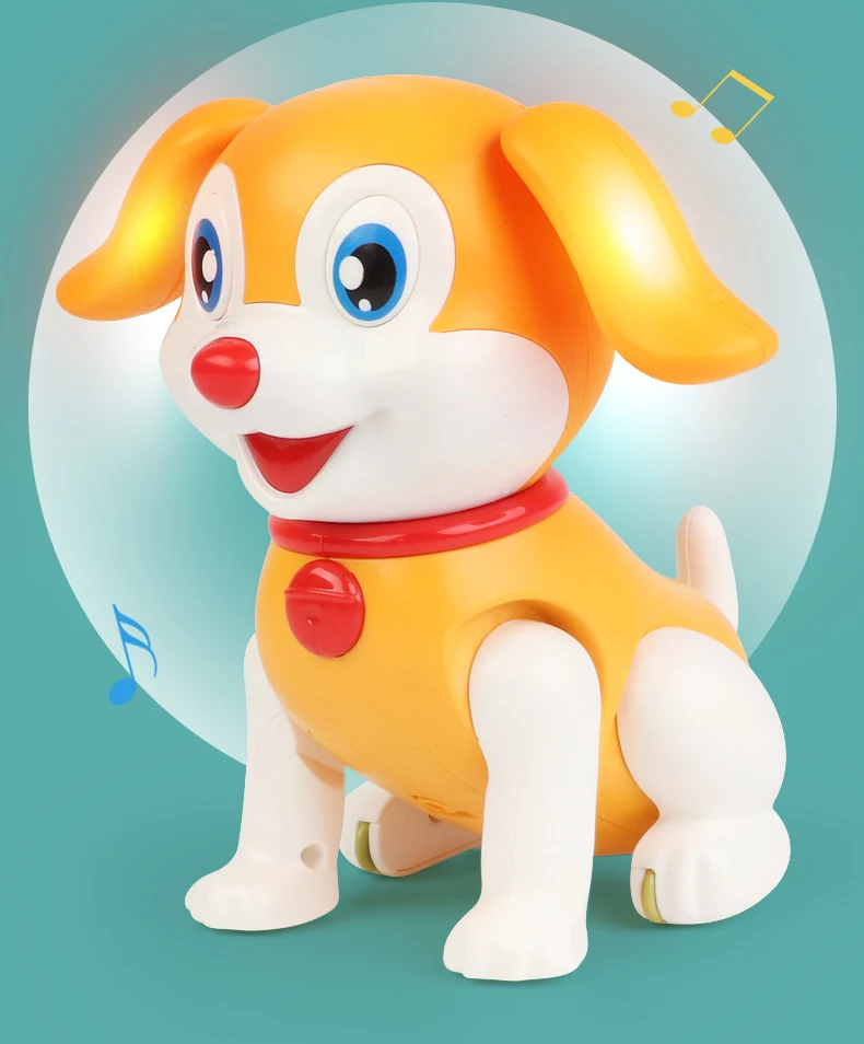 qs玩具亲子互动电池操作led闪烁多功能智能滴机器人狗电子宠物