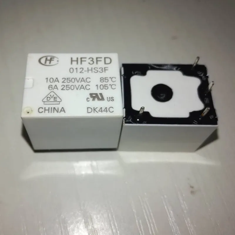 2 uds relé de 12V HF3FD 012-H3F 12VDC 10A 4 pines 2 uds relé de 12V HF3FD 012-H3F 12VDC 10A 4 pines