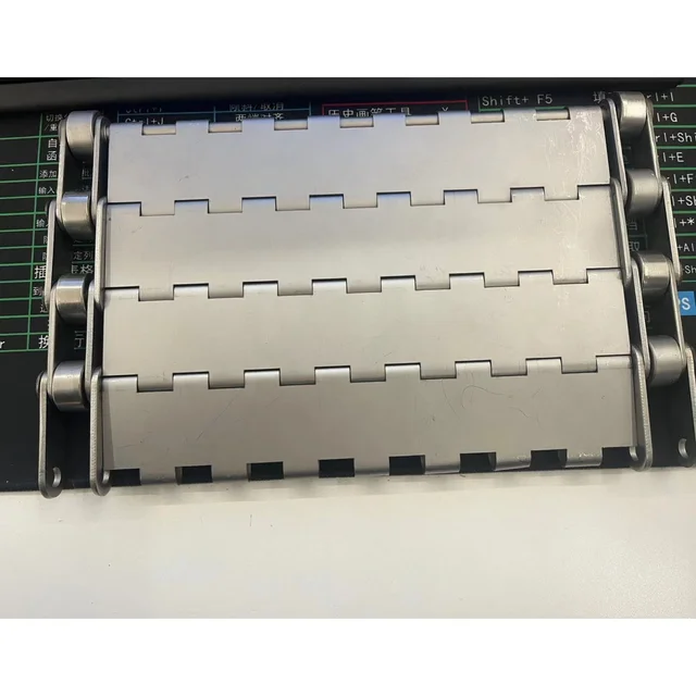 China Factory Price OEM ODM High Quality Food Grade SUS304 316 Hinged Chain Metal Plate Conveyor Belt for Slat Chain Conveyors 6
