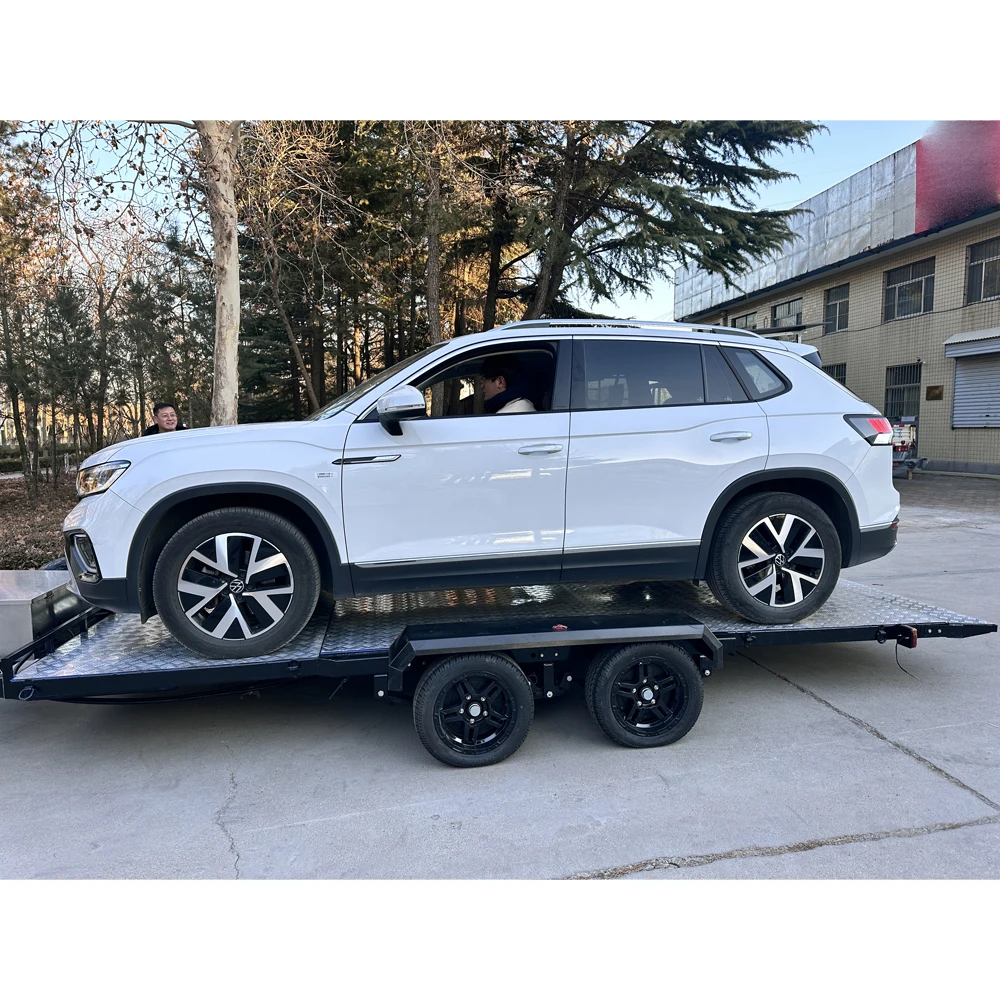 New Arrival 3.5 Ton tandem Car Trailer Mini Excavator Trailer Aluminum Car Trailer Heavy Duty for Sale