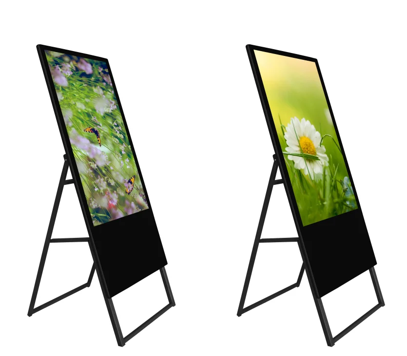LCD indoor portable digital poster with battery