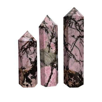 Natural Rhodochrosite Crystal Quartz Points Raw Crystal Points for sale