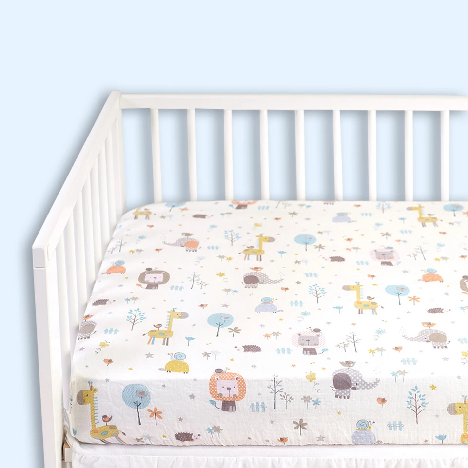 Baby Crib Cartoon Pure Cotton Gauze Bedspread - Buy Muslin Cartoon Printed  Fitted Sheet For Baby Crib,Busybaby Cotton Fitted Sheet,Busybaby Cartoon  Baby Crib Bed Sheet Product on 