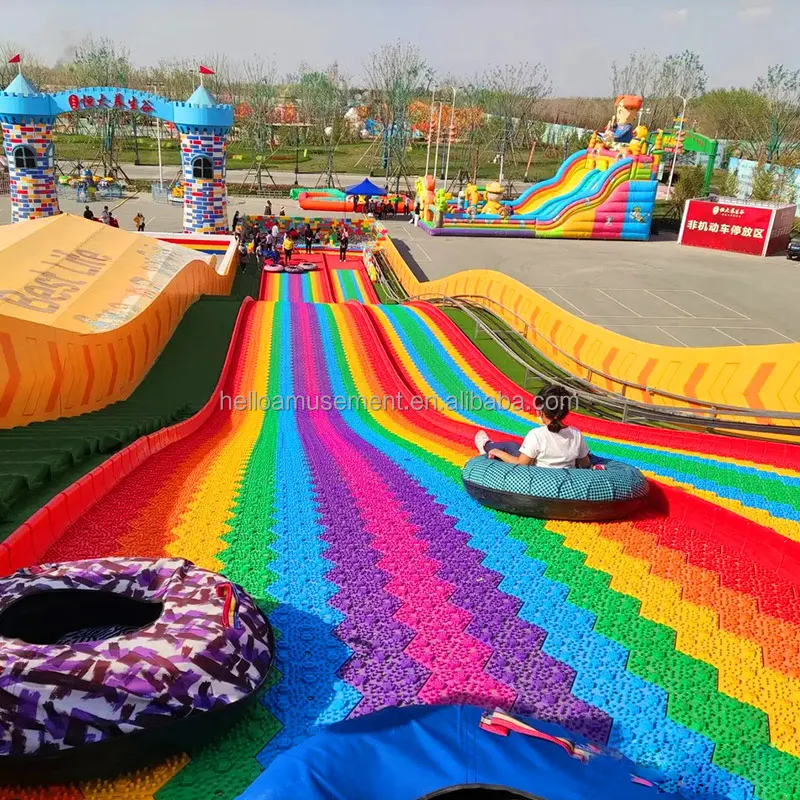 Children Rainbow Slide Scenic Playground Colorful Slides Dry Skateboard