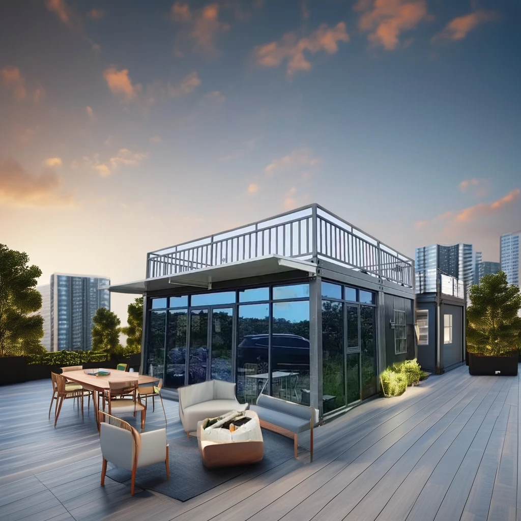 20Ft Fast-Constrcted Prefab Container Haus Assembled Modular Mobile Living House with Porch for Apartments Malls or Hotels