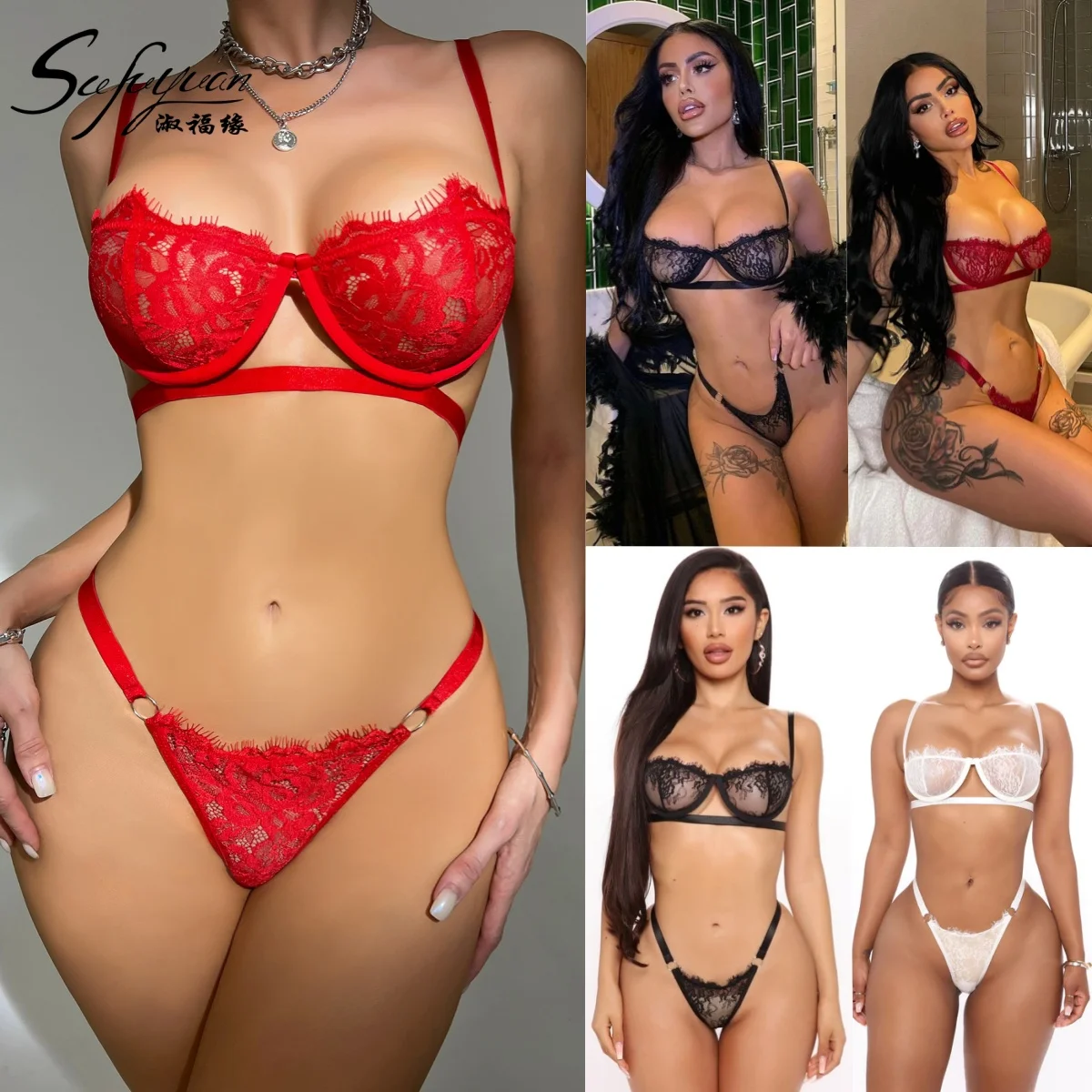 Lingerie Sexy Con Fiocco - Reggiseno E Mutandine In Poliestere, Costume Da Studentessa, Bianco - Foto 13