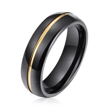 6mm Black Gold Tungsten Carbide Wedding Band Comfort Fit Engagement Ring for Men Women Couple Ring for Gift Party Anniversary