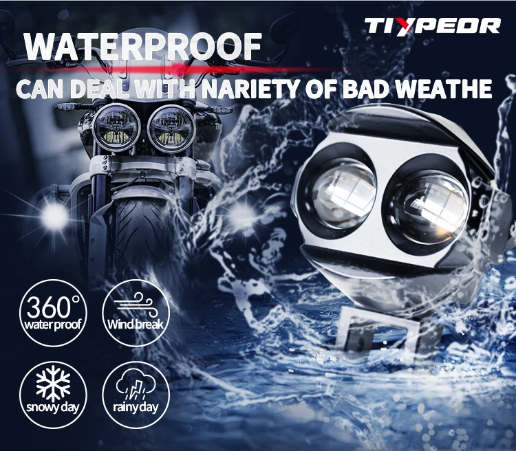 TIYPEOR Motorcycle Spotlight Headlight Waterbird Light Auxiliary Fog Light Super Bright LED Lights for ADV ATV UTV Off-Road factory