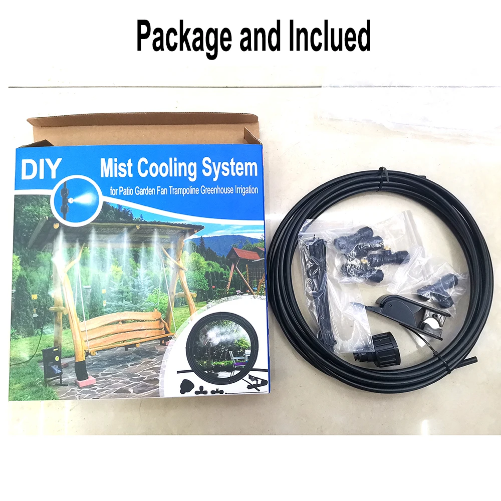 Mua Misters For Outside Patio, Misting System 26FT Misting Line 9 Brass Misting Nozzles Brass Adapter34 Water Misters For Cooling Outdoor Backyard Greenhouse Trampoline And Canopy B0cvvlk7gj