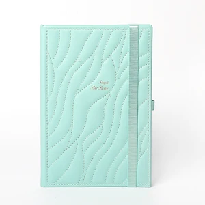 Custom Hard Cover Pu Notebook Spiral A5 Size Silk Cotton Journal Notebook  Planner for Promotion