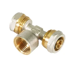 BORNIC Plumbing materials Female Tee multilayer pipe pexalpex pipe fitting underfloor heating pipe pex brass fitting