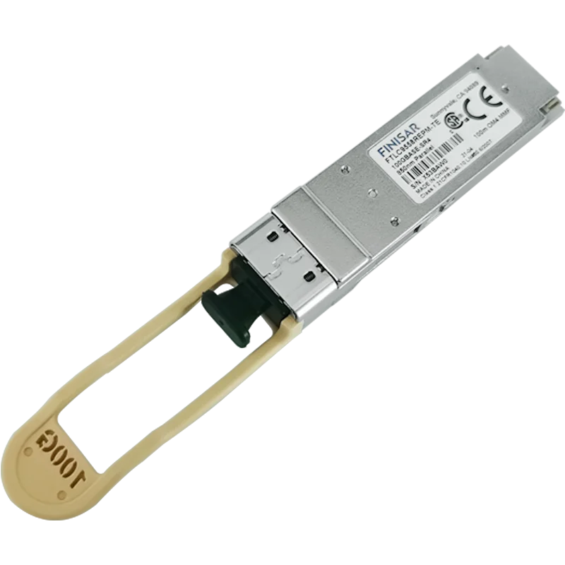 Finisar FTLC9558REPM 100G QSFP28 Optical Transceiver with 100m Distance and 103.1 Gb/s Data Rate