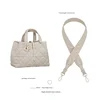Beige diamond-patterned underarm shoulder strap