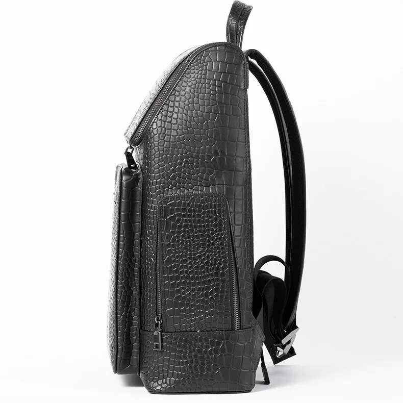 alligator laptop backpack Lachero Men's Travel Genuine Leather Crocodile Print 15.6 inch Large Capacity Bookbag Casual Daypack (Black) : Electronics Crazy Horse Leather is a wonderful material to work with and use on a day basis Crocodile Backpack: Men's Genuine Crocodile