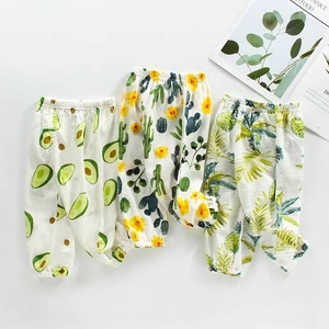 Kids Clothing Baby Girls Harem Cotton Pants Summer Cool Floral Anti Mosquito Pant