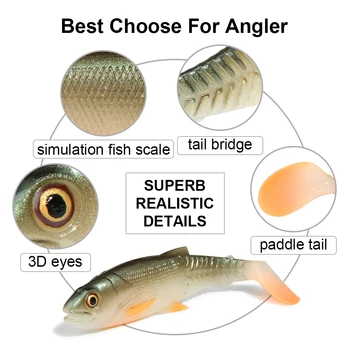 YOUME Soft Fishing Lure Bait Plastic Fishing Wobbler Swimbait for Pike Bass Paddle Tails Silicone Lures Artificial Bait Fishing – Soft Lure – view 5