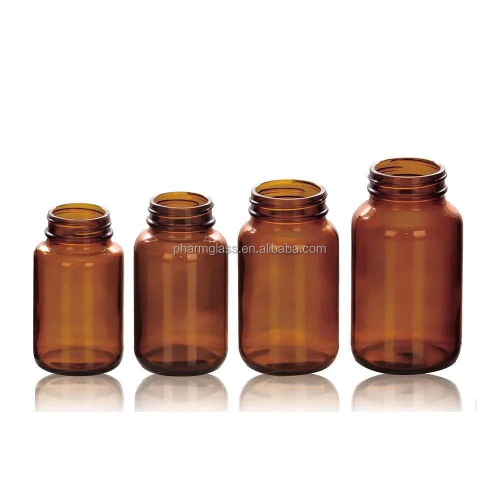 Wholesale and custom amber brown medical screw-top capsule glass packaging medicine bottle