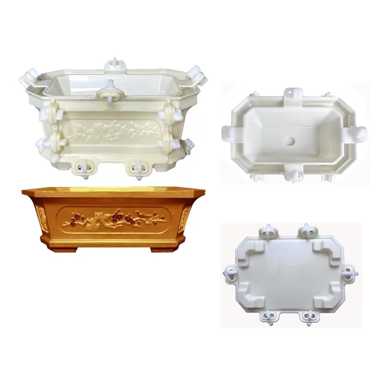Custom Large Eight-Angled Flower Pot Mold ABS Injection Molding Hexagonal Concrete Planter Plastic Cement Moulds for Gardening