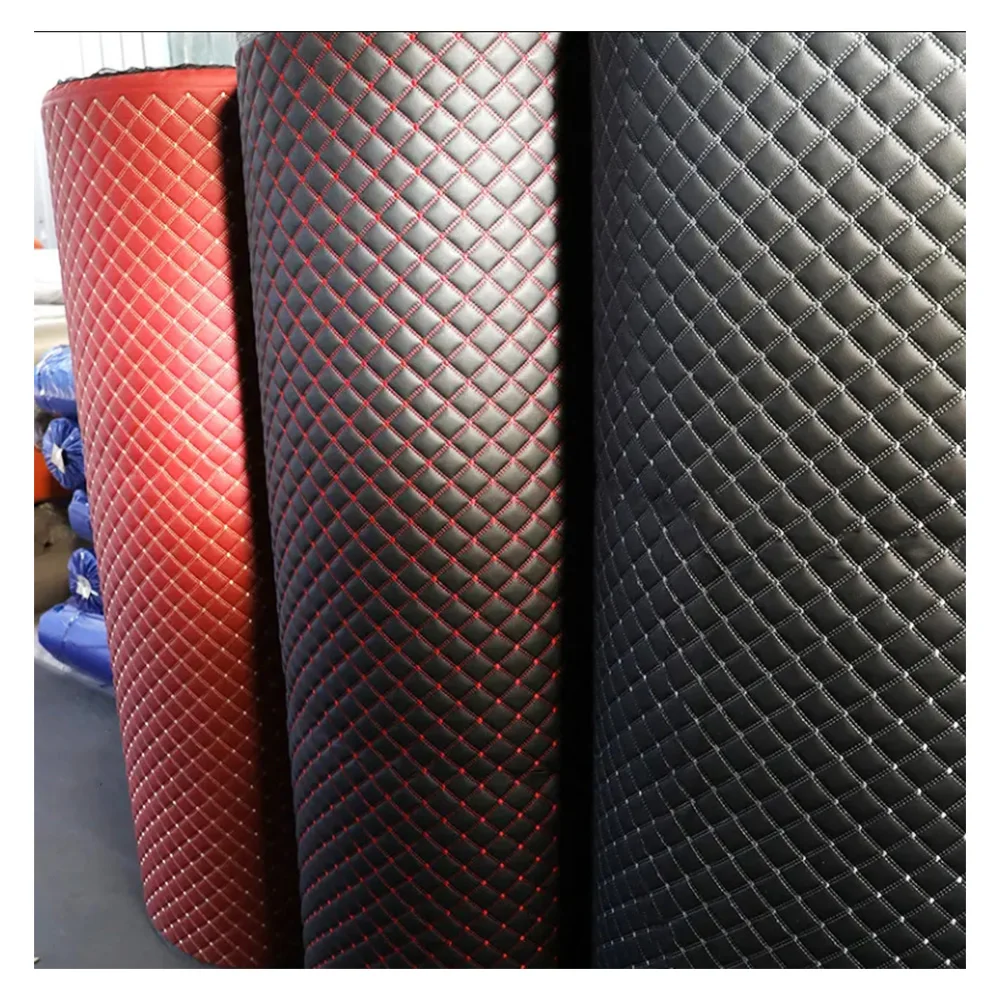 Dimensional/3D Customize Thickness and Density PVC Faux Leather and Sponge With Embroidery Design for Car Seat Covers