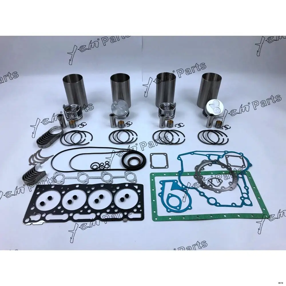 V1505 Repair Kit With Overhaul Gasket Set Piston Rings Liner Bearings for Kubota