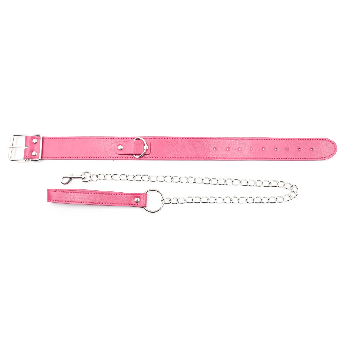 Collier Bondage Dentelle Avec Laisse Et Chaîne Métal - Jouet Adulte BDSM Ajustable