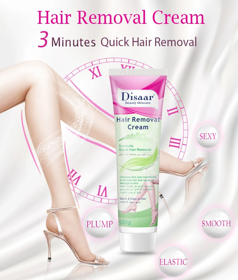Creme Depilatório Orgânico Disaar Fast 3 Mins, Creme Removedor de Pelos Permanente e Indolor para Homens e Mulheres