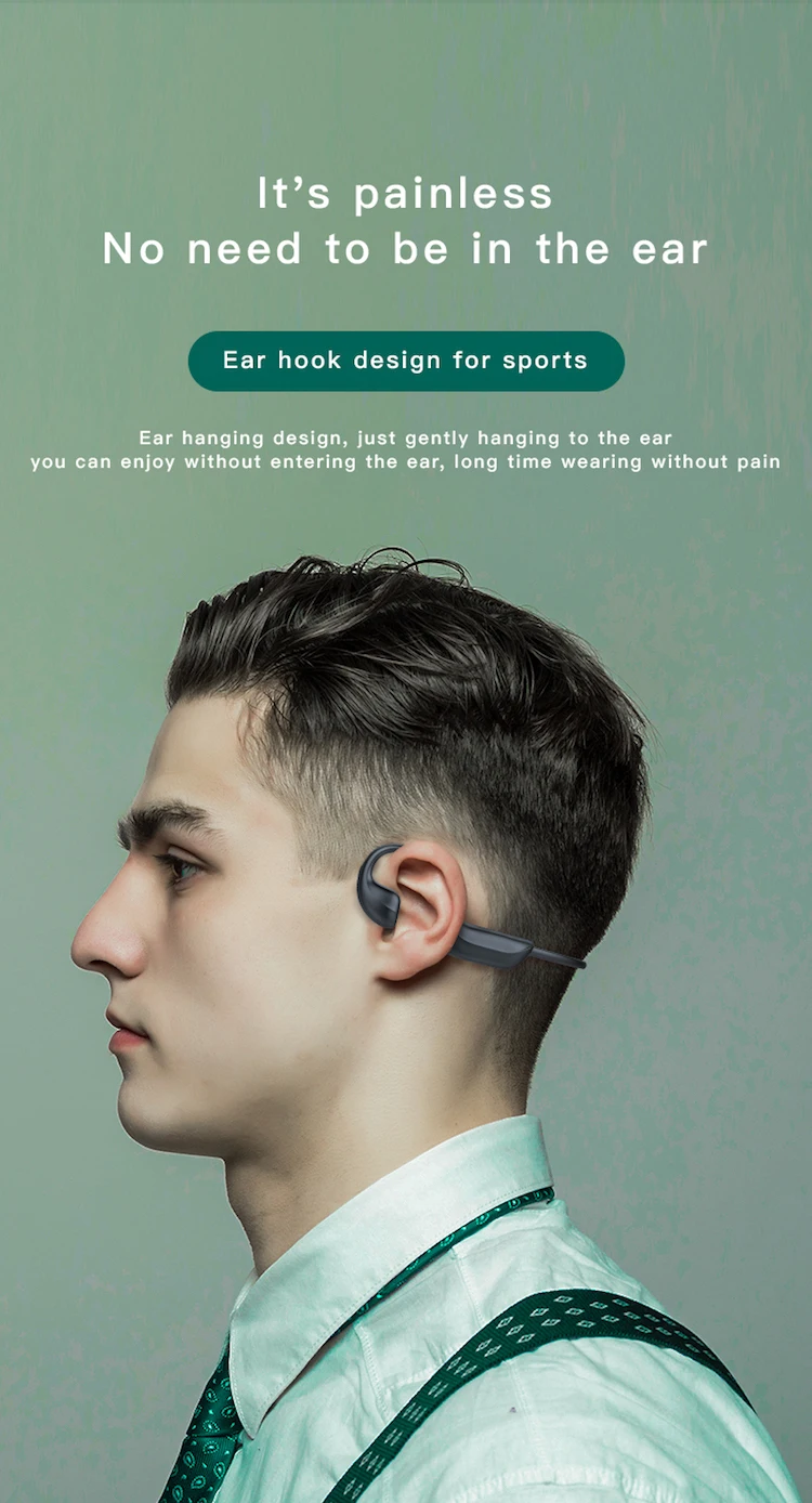 TWS Bone Conduction Earbuds G100 Wireless Earphone Sports Outdoor Stereo waterproof headphone