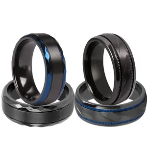 Tizti Men's Fashion Jewelry Wholesale Mens Custom Ring Vintage Fine Jewelry Black Zirconium Rings for Men