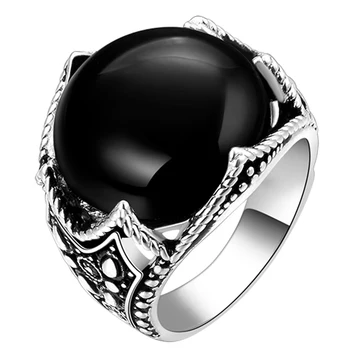 Onyx Authentic Men Ring Wholesale Handmade 925 Sterling Silver Jewellery 2019