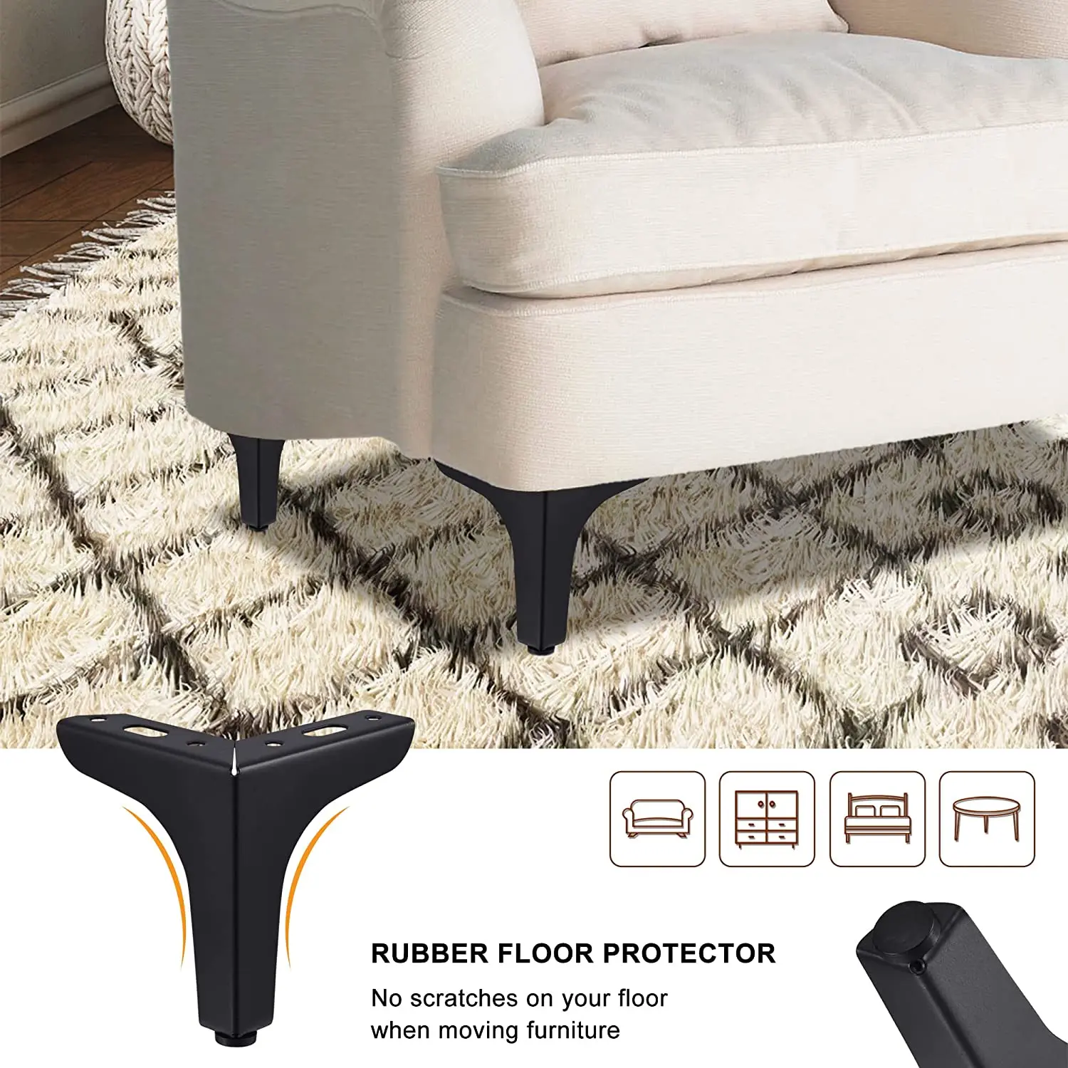 Luxury Brass Metallic Chrome Bed Sideboards Feet Metal Sofa Leg Gold