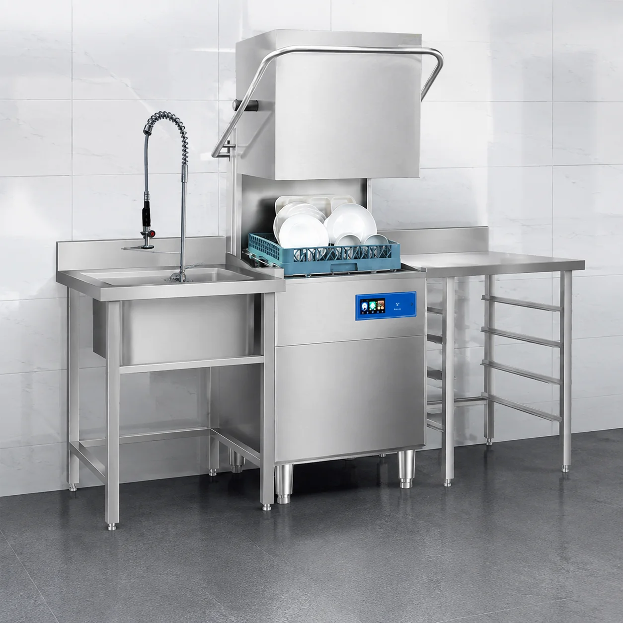Best Seller Heavy Duty Electric Freestanding Stainless Steel Cleaning Equipment High Efficiency  Commercial Dishwasher Machine