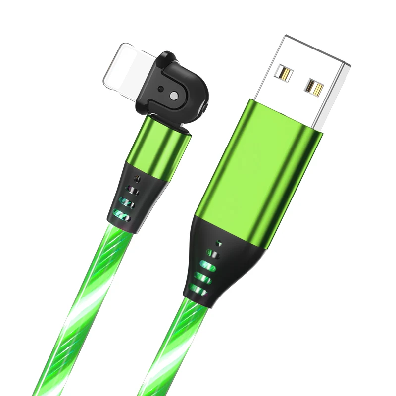 Вращающийся на 180 градусов светодиодный светильник USB кабель для передачи данных iPhone быстрой зарядки Аксессуары мобильных