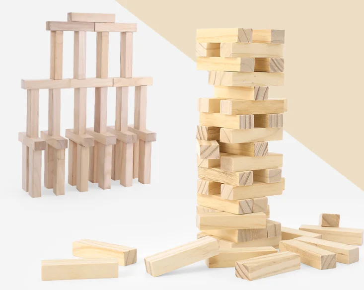  CoolToys Timber Tower Wood Block Stacking Game – Original  Edition (48 Pieces) : Toys & Games