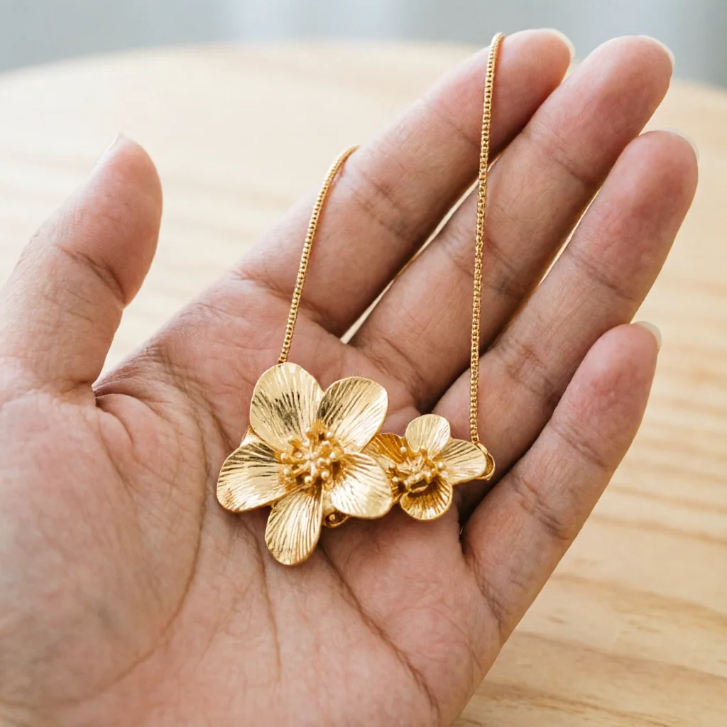 Exquisite Large Flower Pendant Necklace