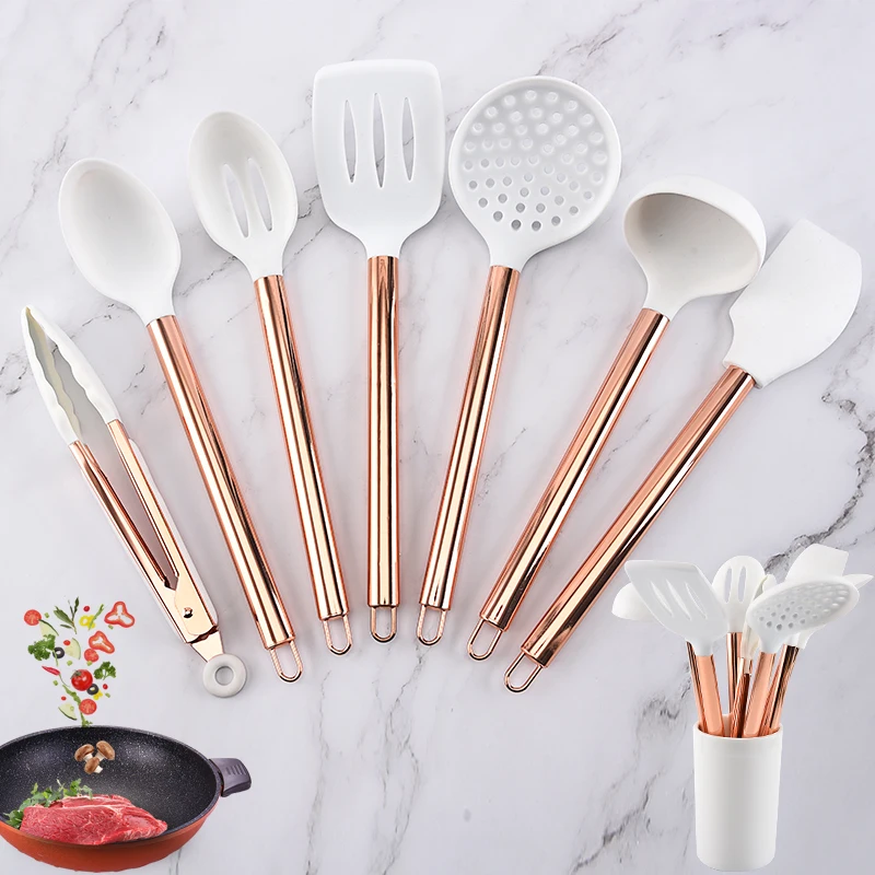 kitchen utensils set with copper handle