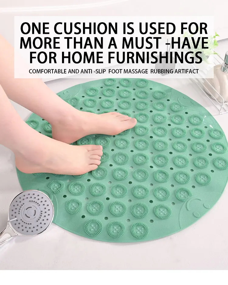 Non-slip Round Bathroom Mat Safety Shower Bath Mat Plastic Massage Pad Bathroom Carpet Floor Drainage Suction cup Bath Mat details