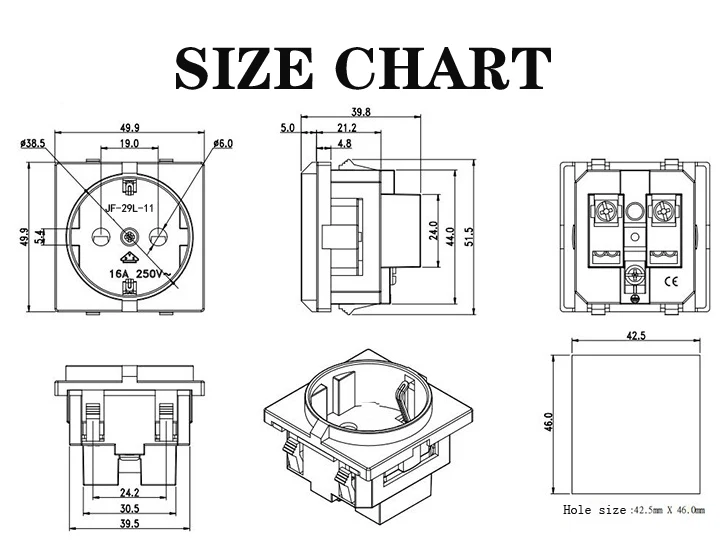 Eu Desktop Socket Inverter Voltage Regulator Clamps In Ups Power Socket