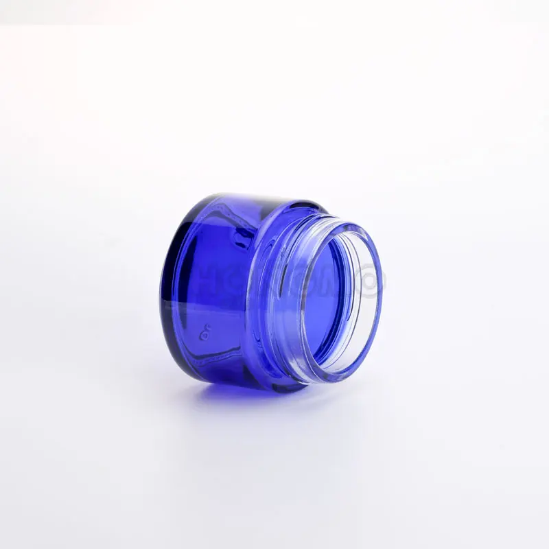 15ml 30ml 50ml Cobalt Blue Jar 2 oz 60ml 100 ml Glass Jars With Matte Silver Metal Lids for Cosmetic Cream Packaging