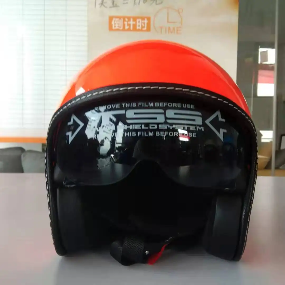 Ярко-оранжевый 818 полулицевой мотошлем с сертификатом