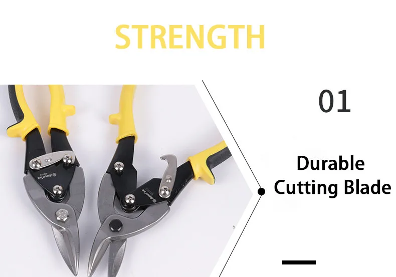 Straight CRV Sheet Metal Shears Aviation Tin Snips for Cutting Steel Sheet