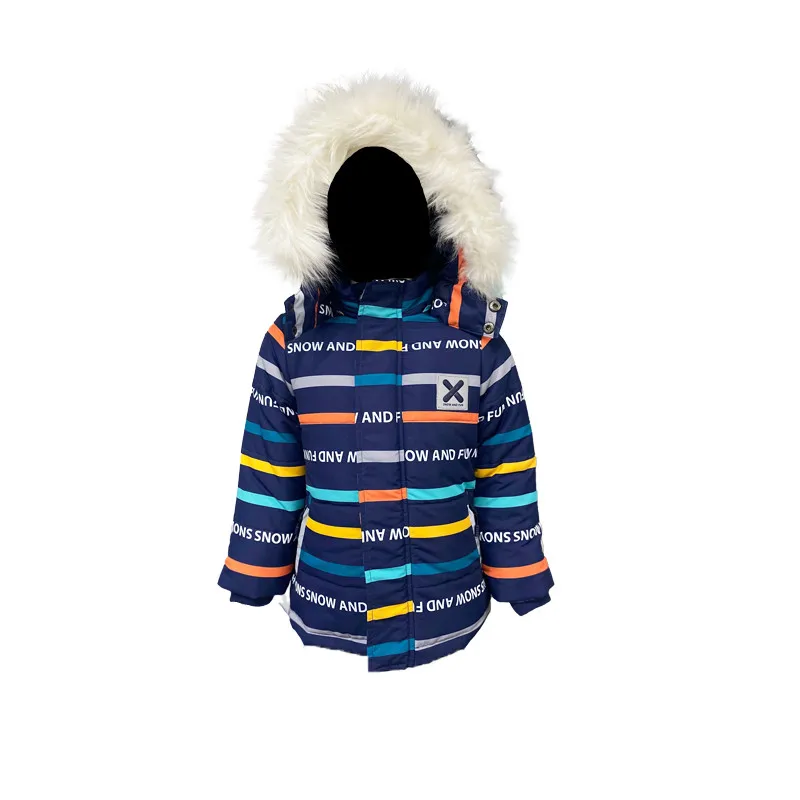 
 Высококачественная водонепроницаемая ветрозащитная детская зимняя куртка с двусторонней подкладкой для мальчиков  